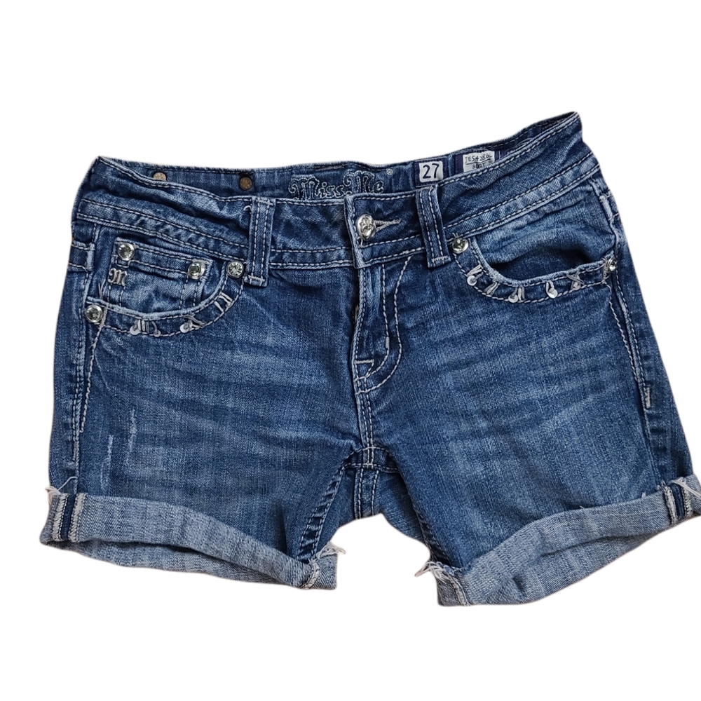 Miss Me Cut Rolled Shorts Size 27